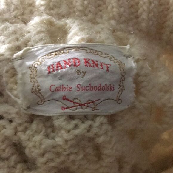 VtG Hand Knit by Cathie Suchodolski Wool Sweater Size Large/ XL - Picture 10 of 10